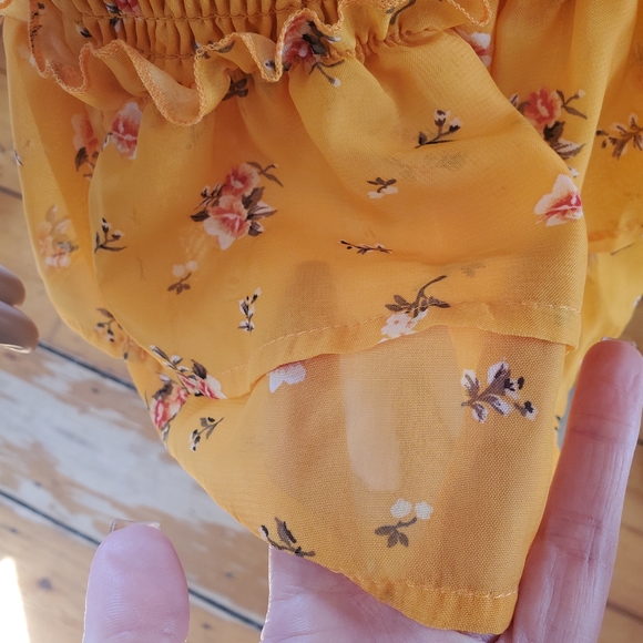 Yellow Floral Cut-Out Tiered Mini Sundress - Picture 8 of 14